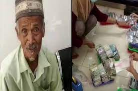 Pengemis membeli emas 28 gram dengan uang receh